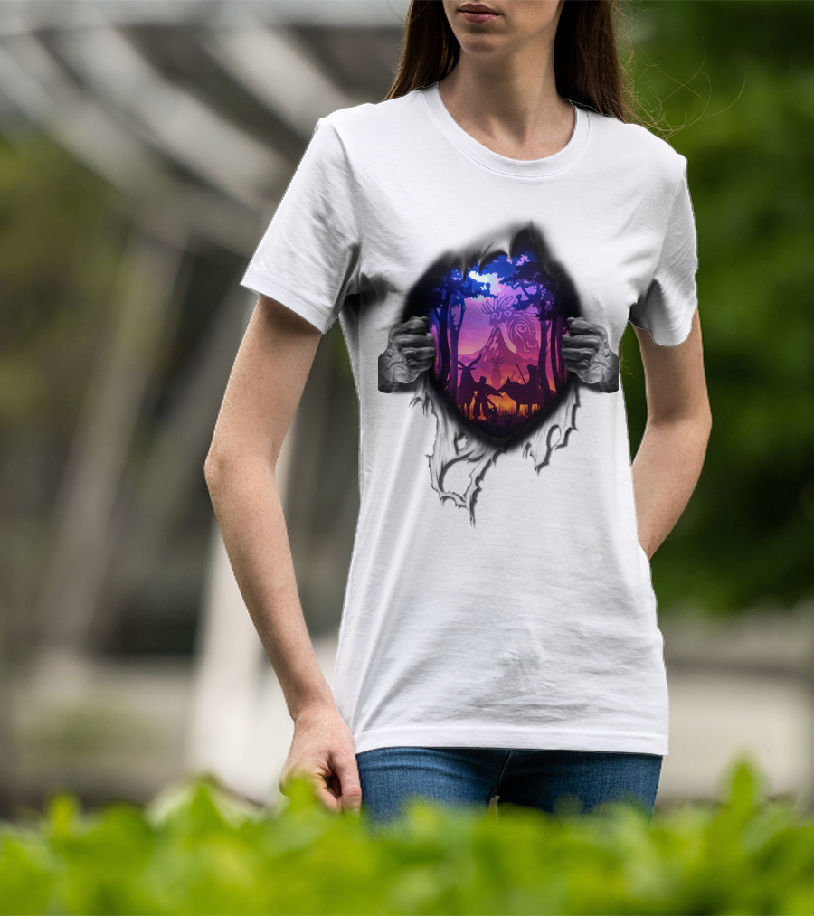 Ghibli Fan Forest Spirit Adventure Scene T-Shirt