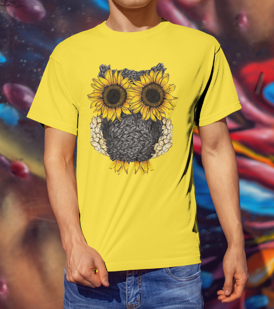 Sunflower Sunflower Owl Owl Sunflower Sunflower T-Shirt