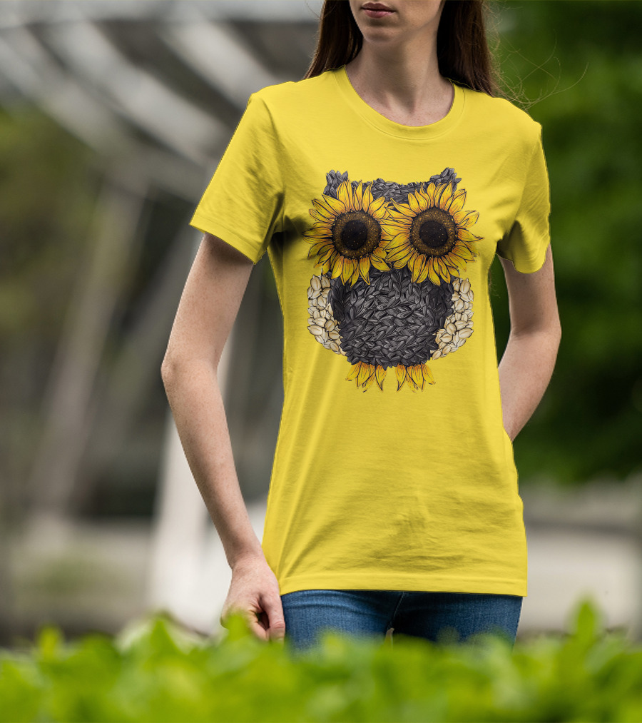 Sunflower Sunflower Owl Owl Sunflower Sunflower T-Shirt
