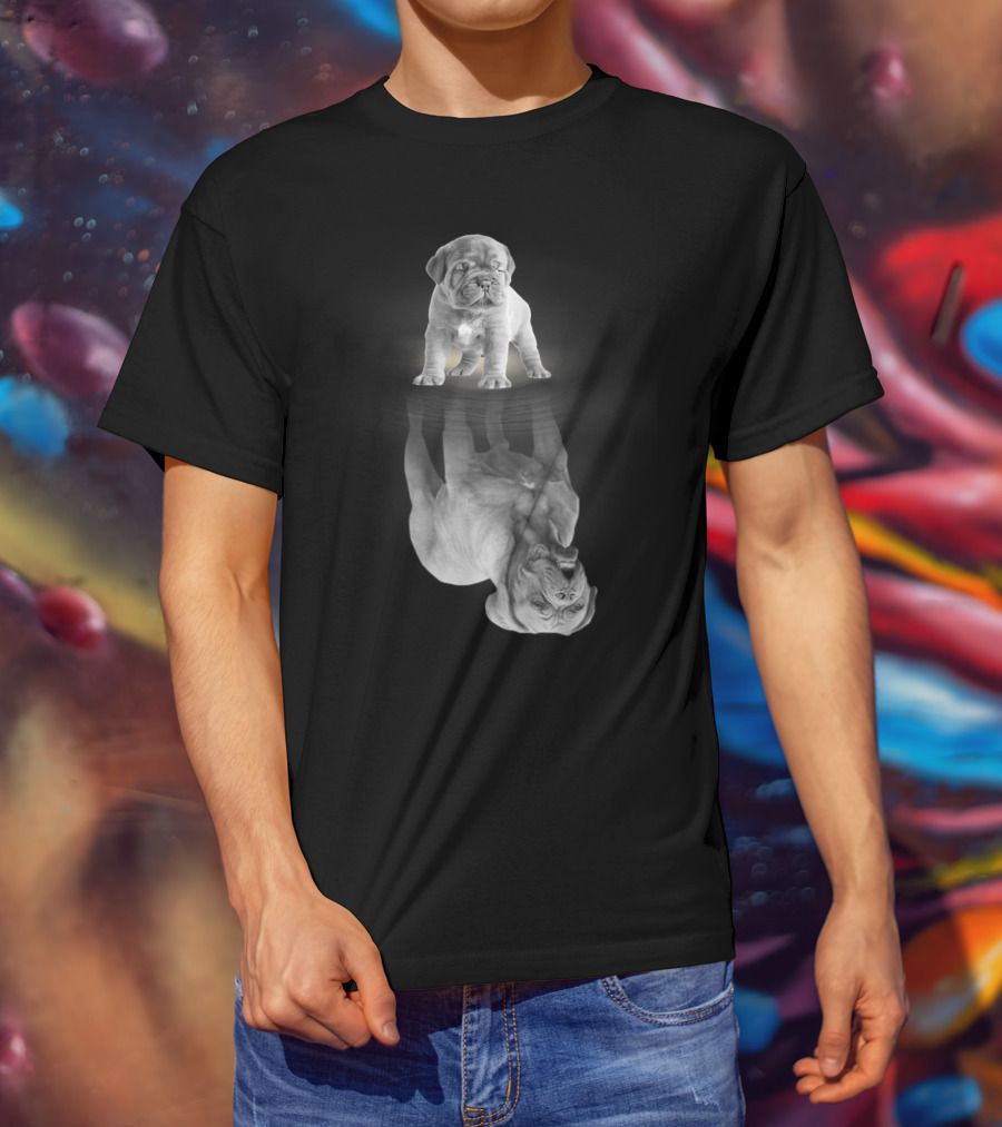 Dogue De Bordeaux Puppy Reflection Art Dogue De Bordeaux Mother Dogue De Bordeaux Dog T-Shirt