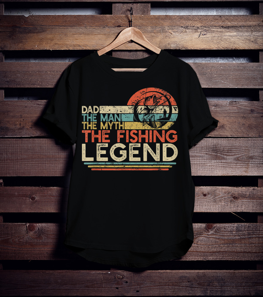 Dad The Man The Myth The Fishing Legend Vintage Fisherman T-Shirt