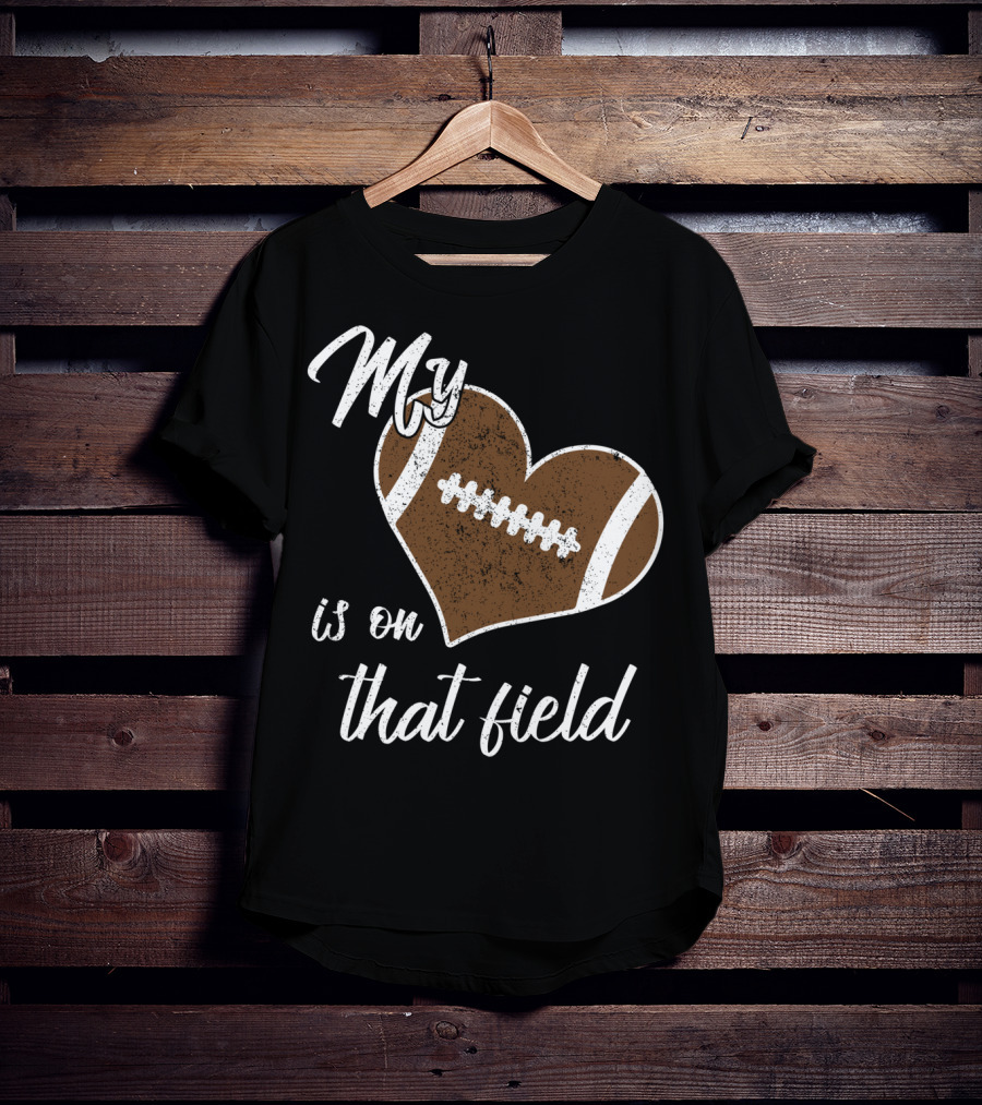My Heart Is On That Field Football Grandparent T-Shirt