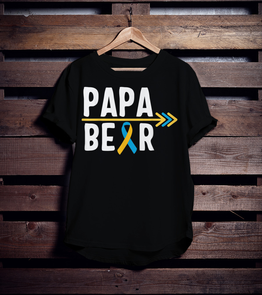 Papa Bear Down Syndrome Warrior Awareness Trisomy T-Shirt