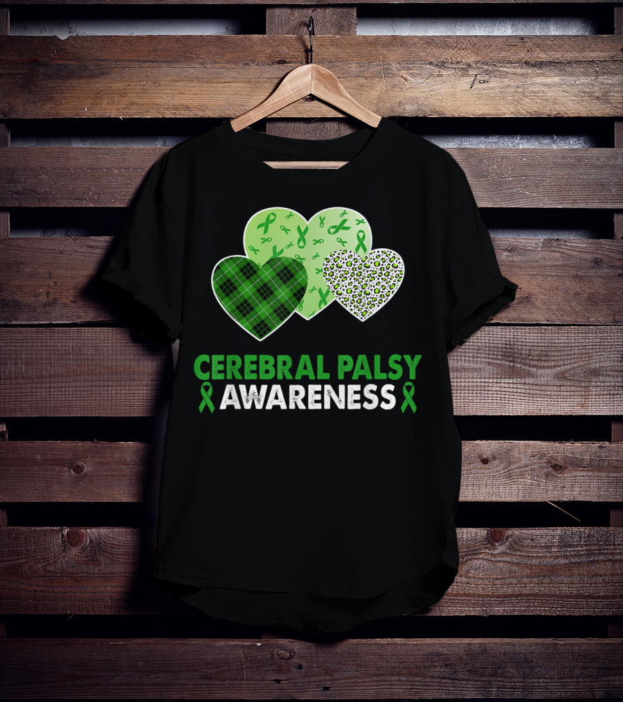 Cerebral Palsy Awareness Heart Leopard Plaid T-Shirt