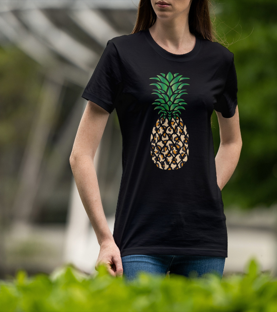 Cheetah Print Pineapple Fun Tropical T-Shirt