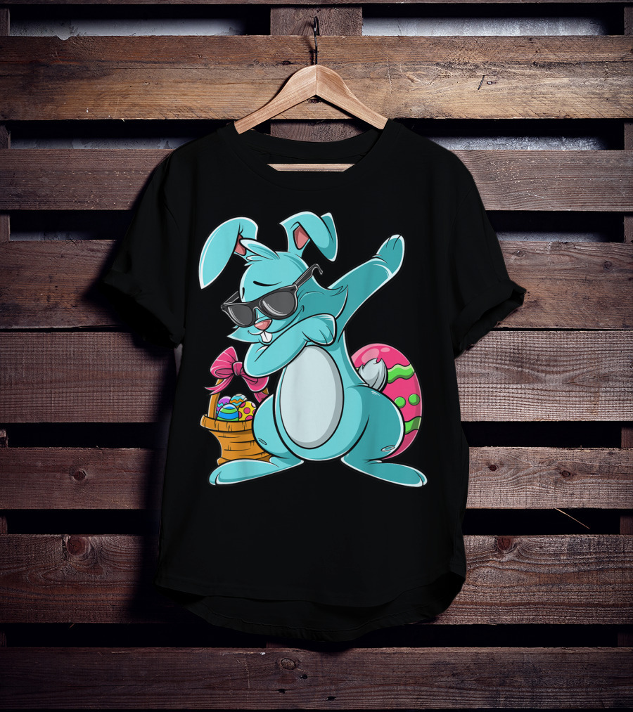 Cool Dabbing Bunny With Easter Basket For Girls And Adults T-Shirt