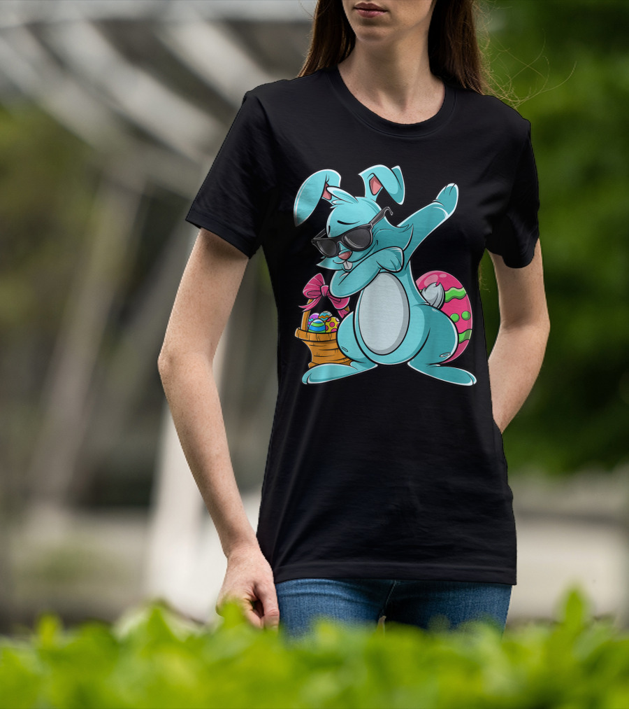 Cool Dabbing Bunny With Easter Basket For Girls And Adults T-Shirt