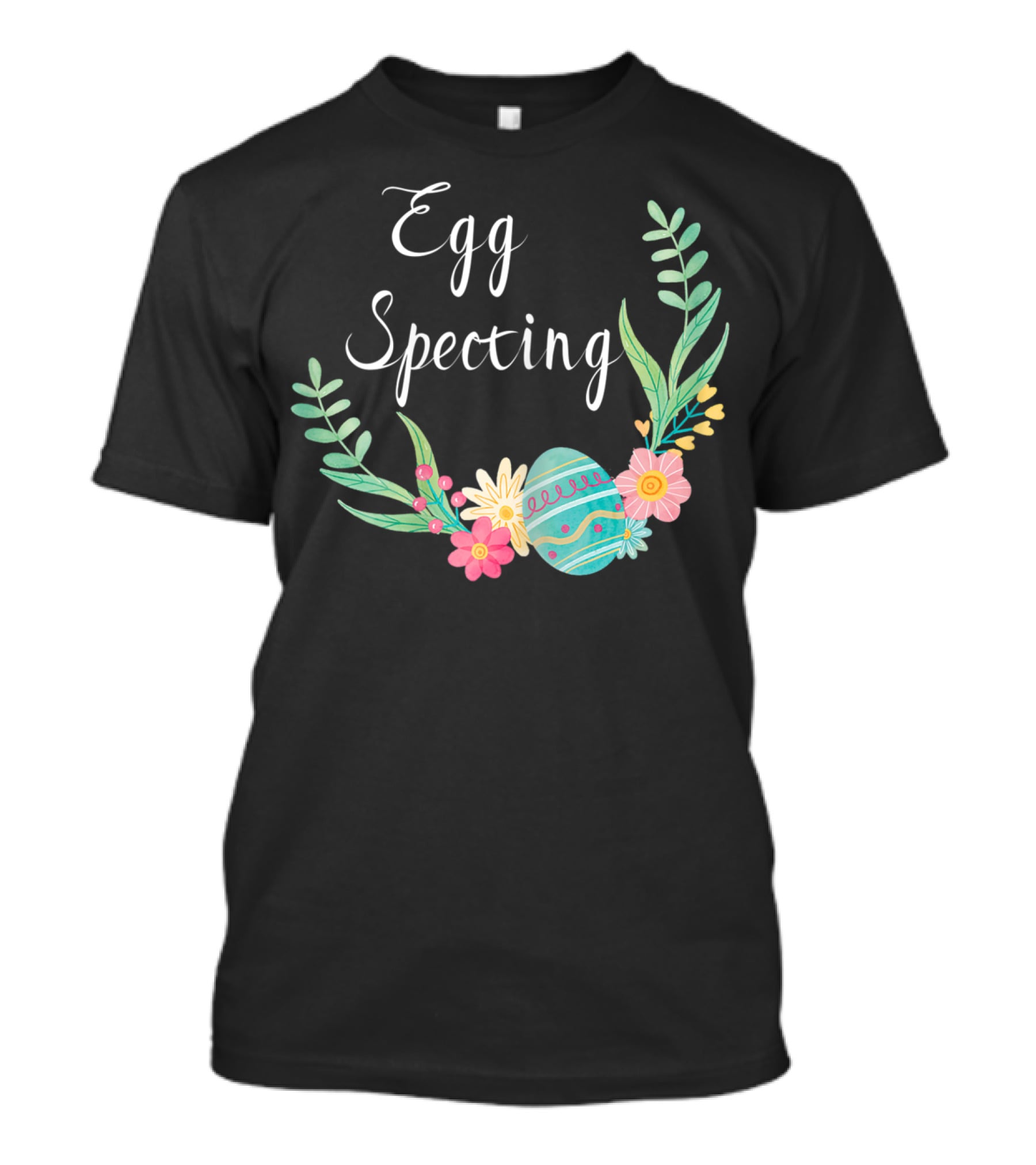 Egg Specting Pregnancy Announcement Floral Easter T-Shirt