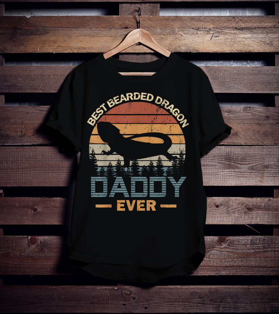 Best Bearded Dragon Daddy Ever Retro T-Shirt