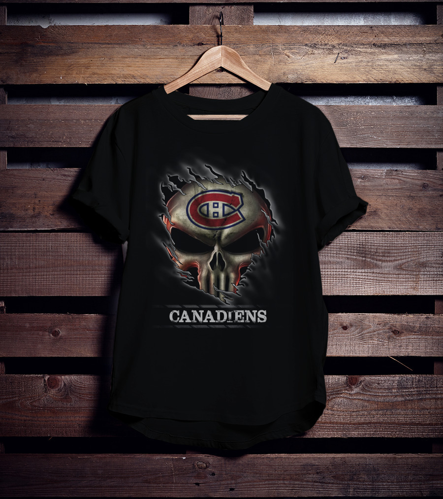 Skull Canadiens Montreal Hockey T-Shirt