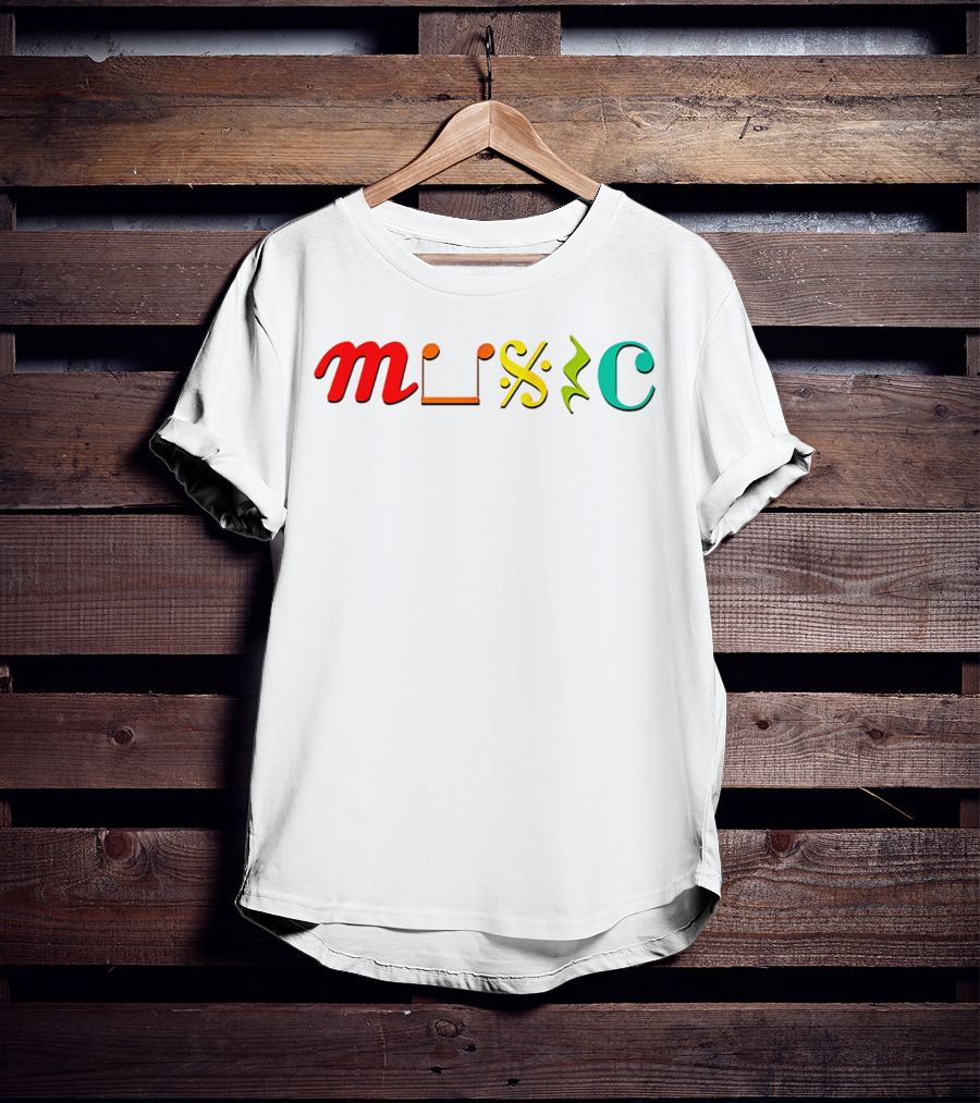 Music Life D2703 Creative Typography T-Shirt