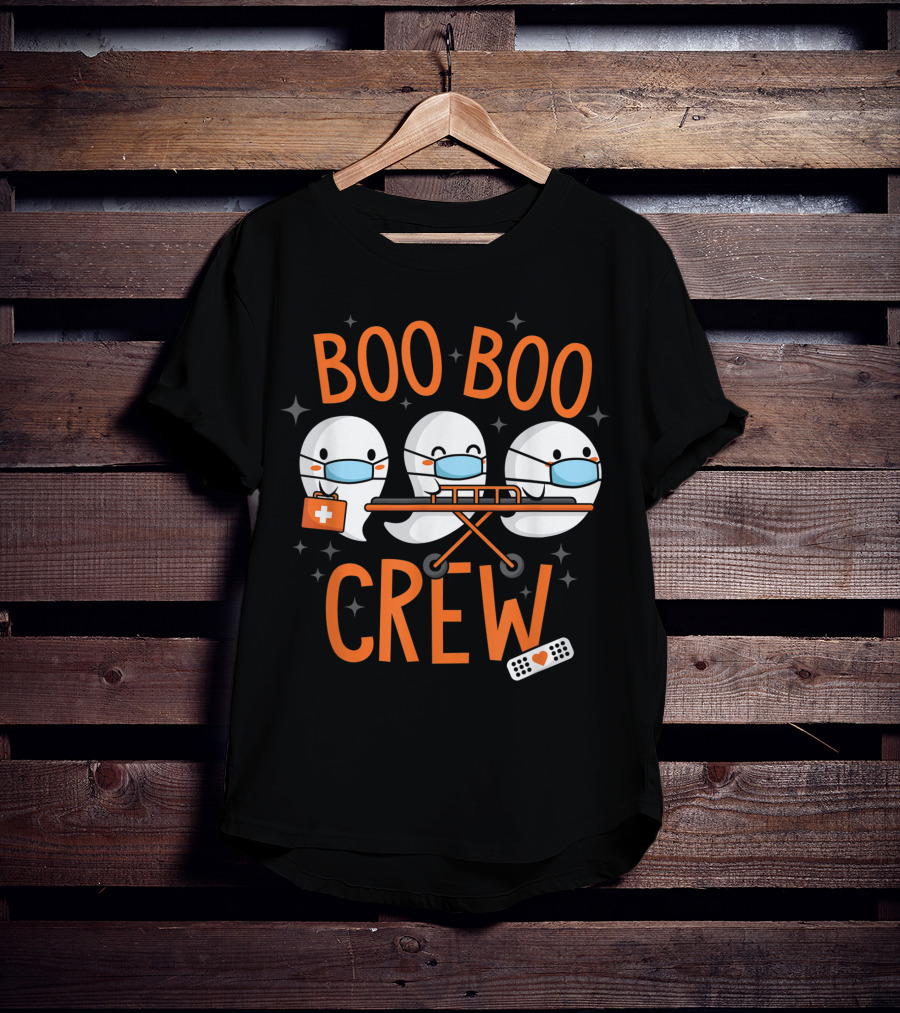Boo Boo Crew Ghost Doctor Paramedic Nurse Halloween Costume T-Shirt