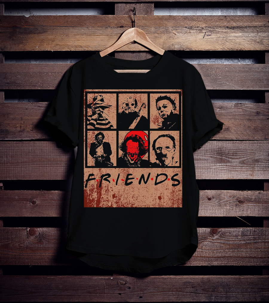 Halloween Nightmare Horror Movies Icons Horror Friends Party T-Shirt