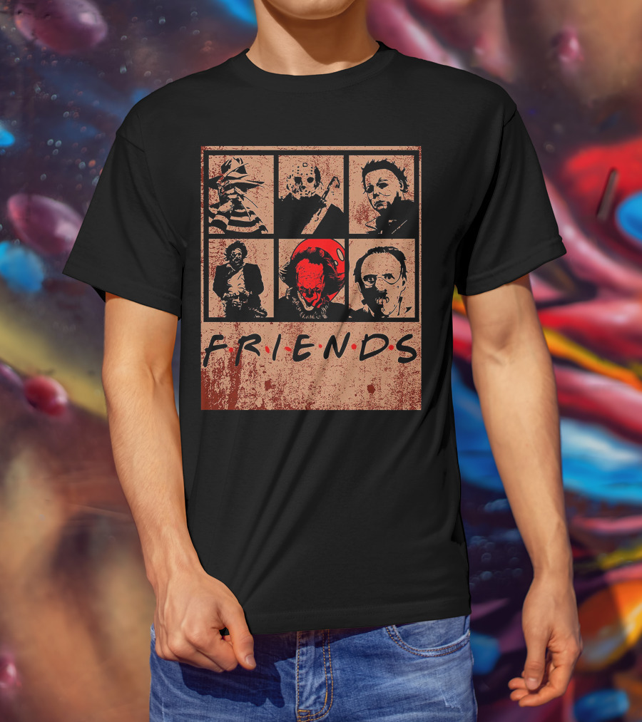Halloween Nightmare Horror Movies Icons Horror Friends Party T-Shirt