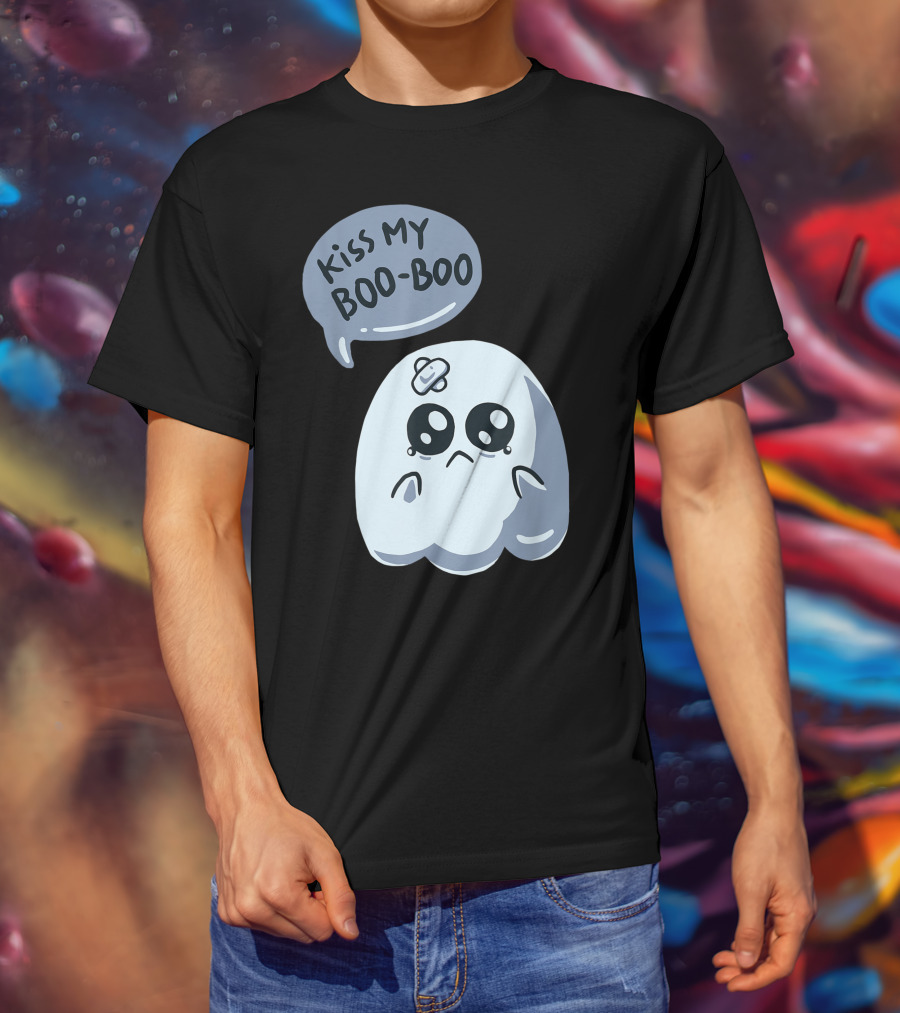 Kiss My Boo-Boo Sad Crying Ghost T-Shirt