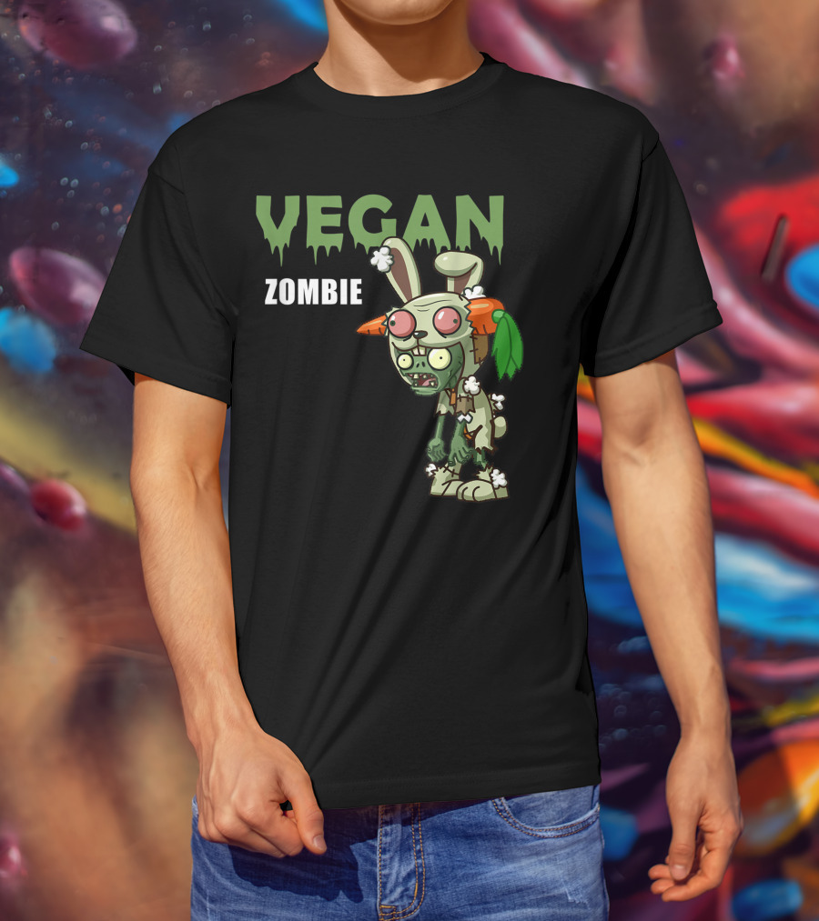 VEGAN ZOMBIE Carrot Bunny Costume Character T-Shirt