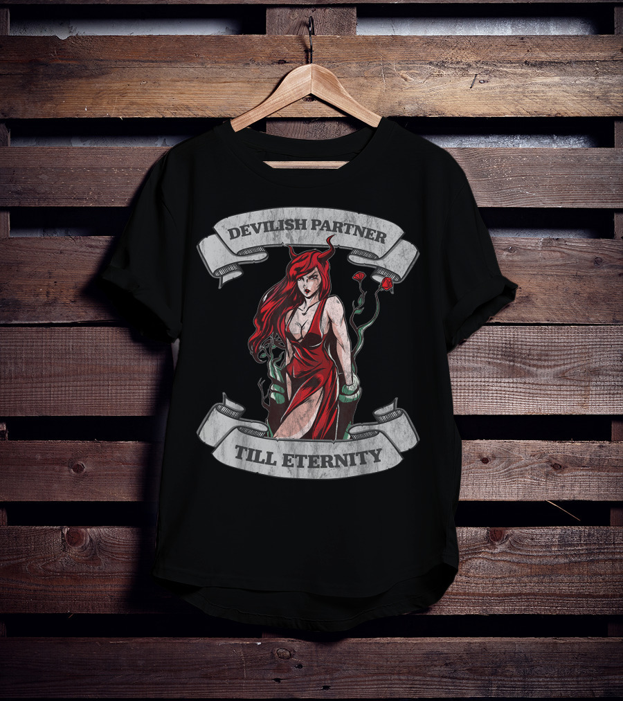 Devilish Partner Till Eternity Demon Succubus Couple T-Shirt