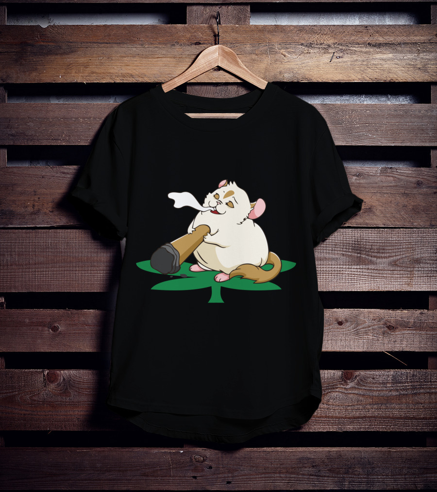 Chinchillin Weed Smoking Chinchilla THC Marijuana Cannabis Leaf T-Shirt