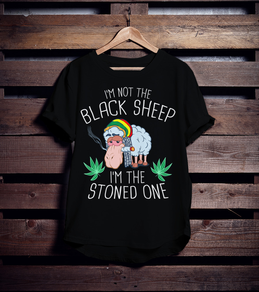 I'm Not The Black Sheep I'm The Stoned One Weed Cannabis Sheep THC T-Shirt