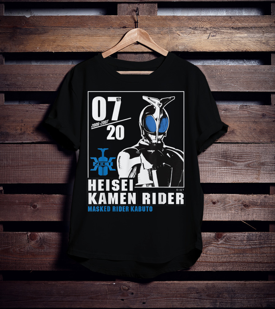 07th Heisei Kamen Rider 20th 2006-2007 Masked Rider Kabuto ZECT T-Shirt