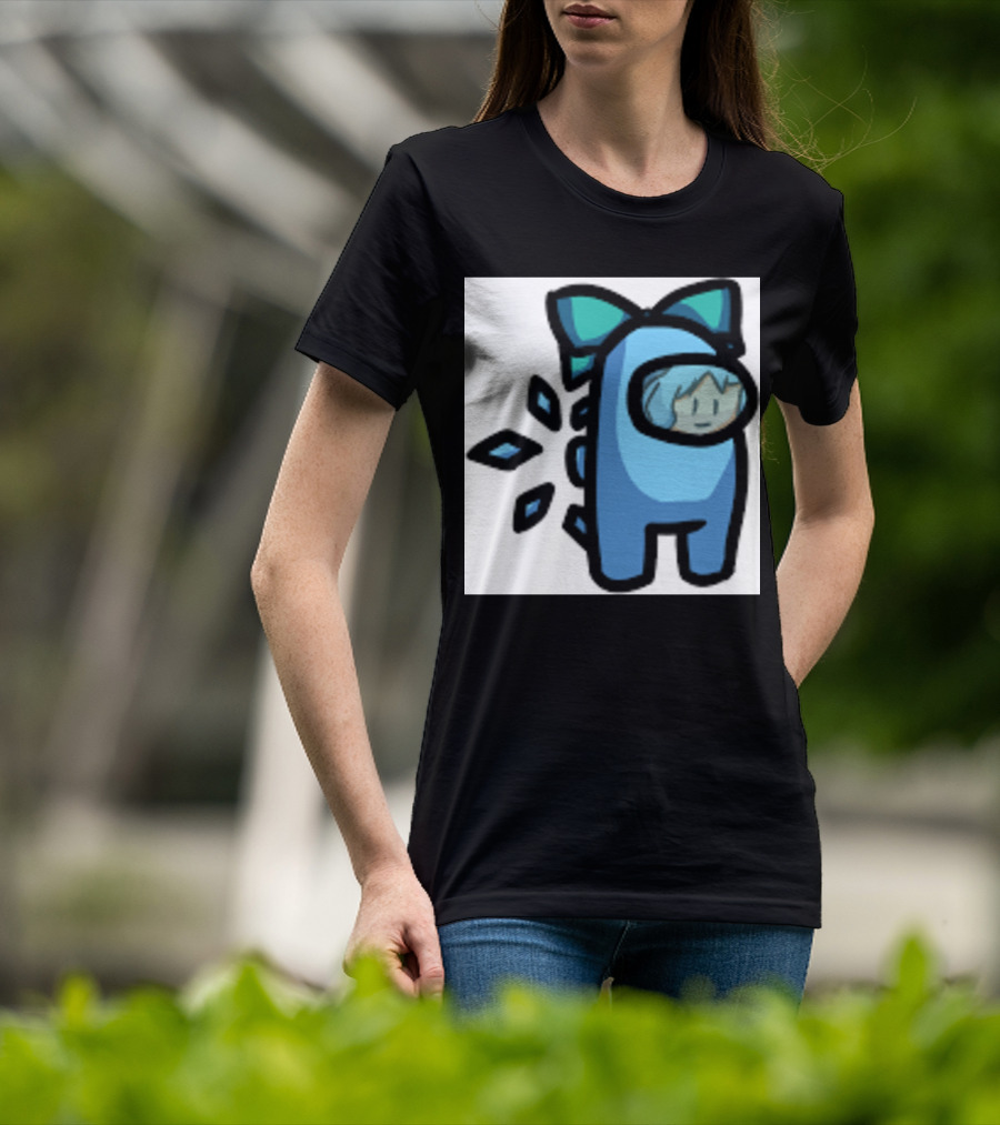 Among Us Blue Crewmate With Bow Gamer Girl T-Shirt