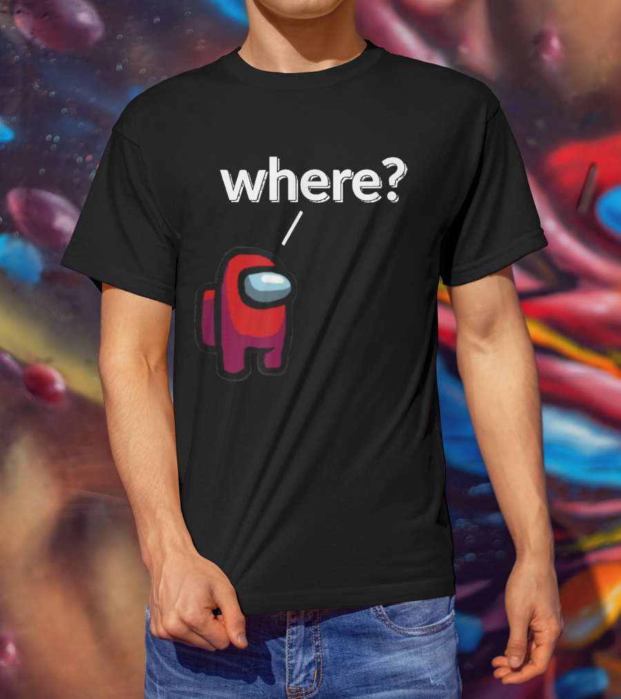 Impostor Among Us Where Essential Red Crewmate Question Mark T-Shirt