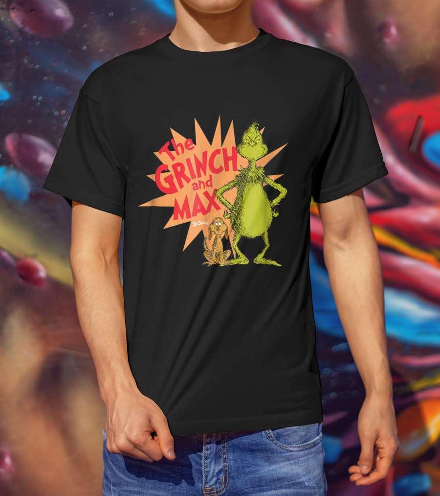 The Grinch And Max Dr. Seuss Burst T-Shirt