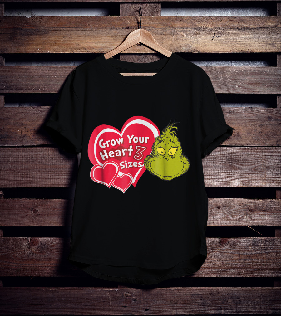 Dr Seuss Grinch Grow Your Heart 3 Sizes T-Shirt