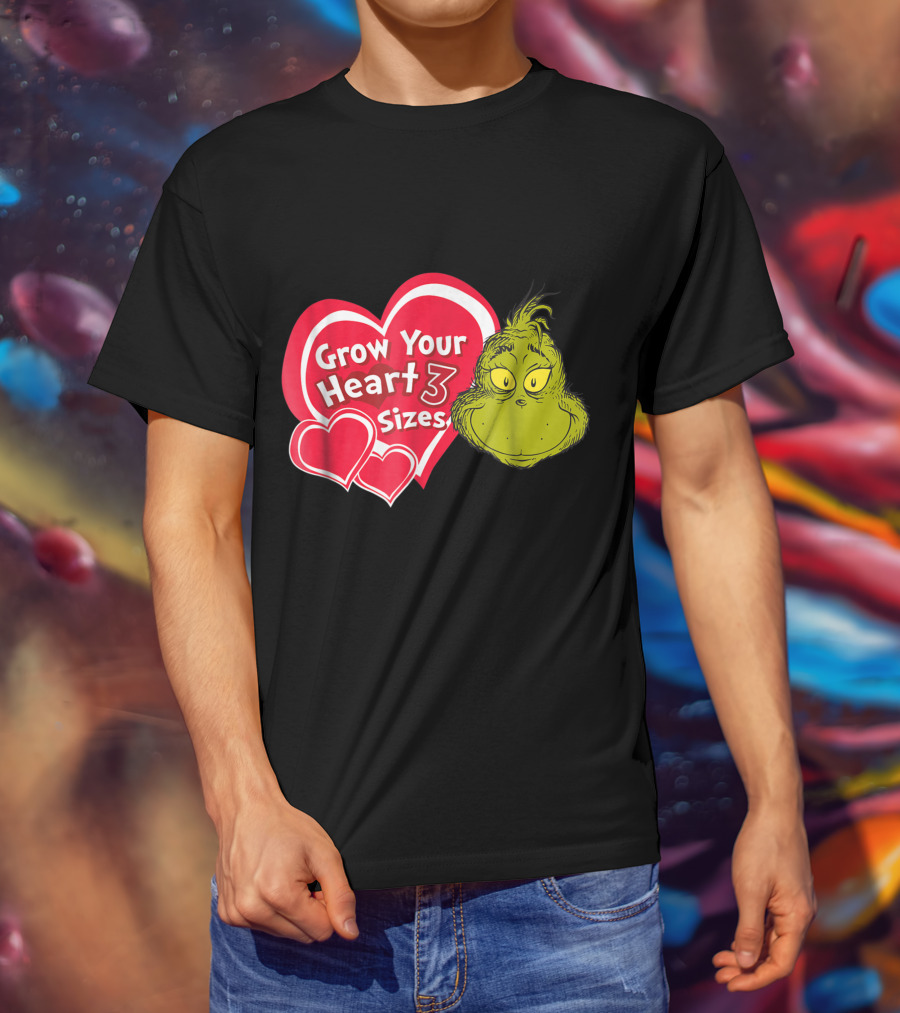 Dr Seuss Grinch Grow Your Heart 3 Sizes T-Shirt