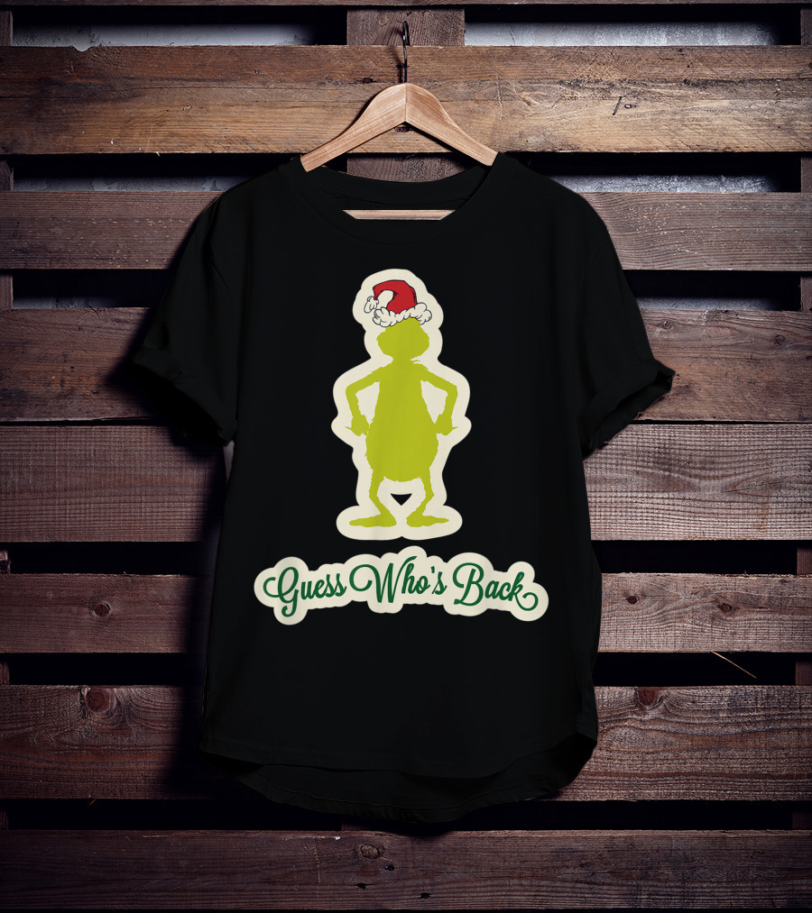 Dr Seuss Grinch Guess Who's Back Santa Hat T-Shirt