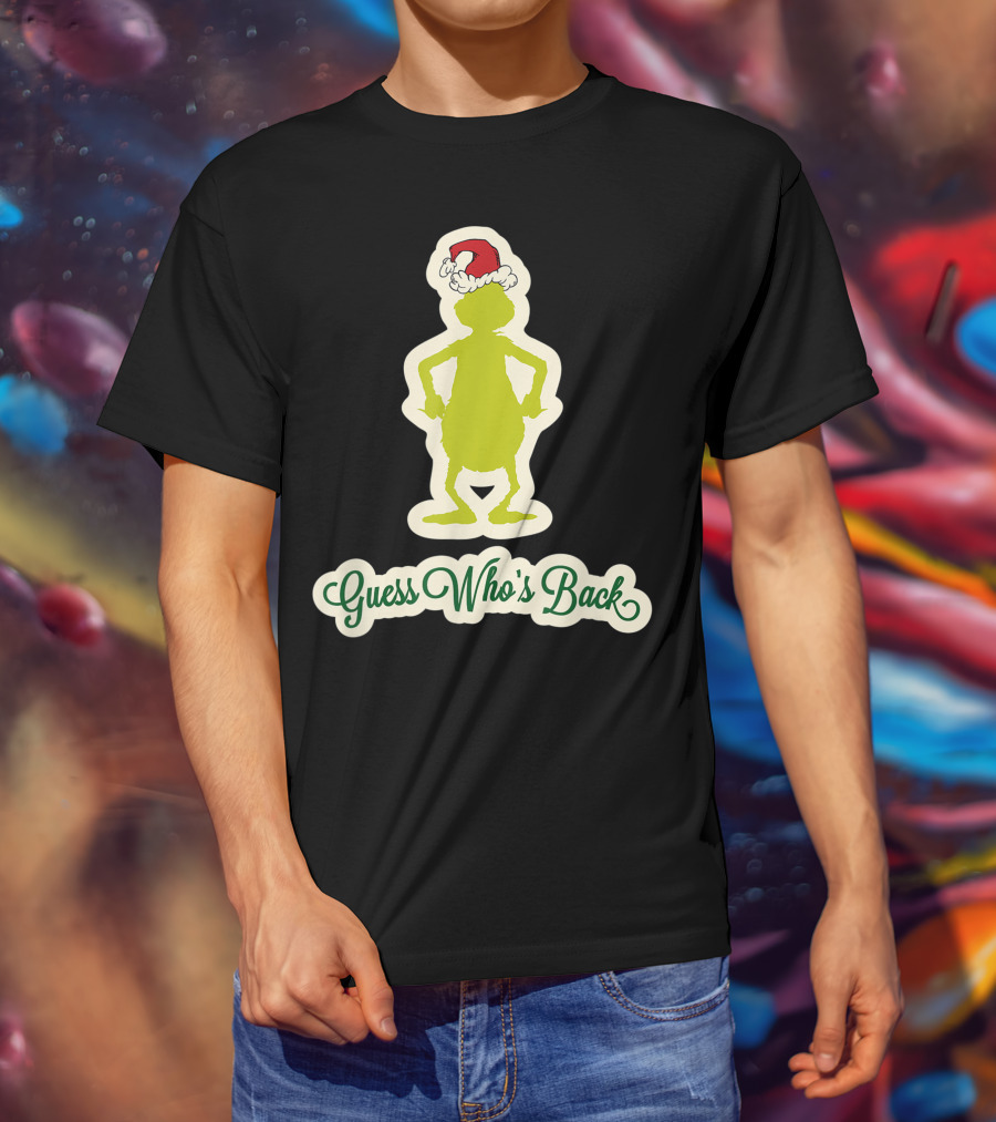 Dr Seuss Grinch Guess Who's Back Santa Hat T-Shirt
