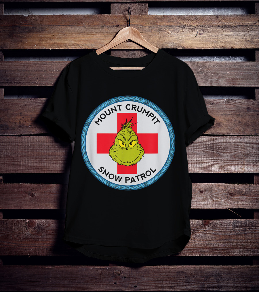 Mount Crumpit Grinch Snow Patrol Red Cross Badge T-Shirt