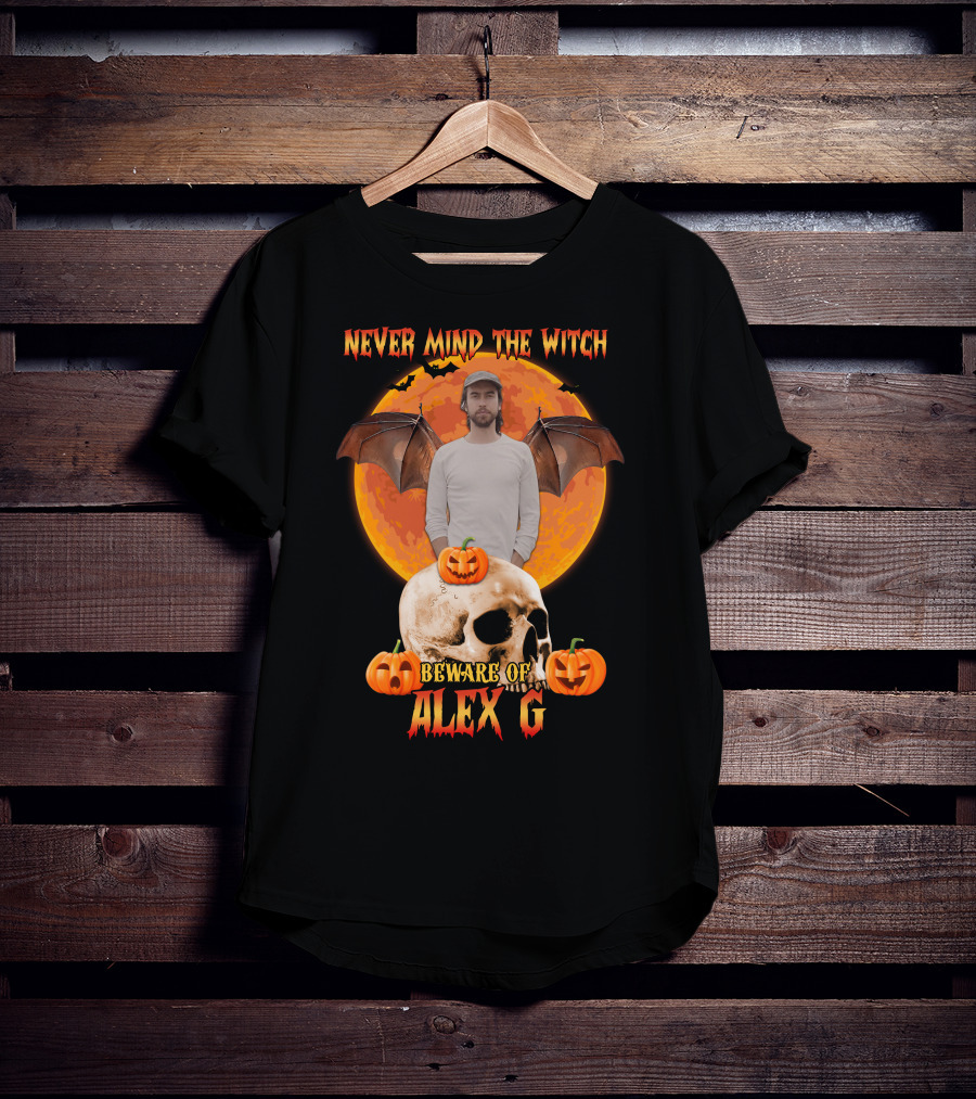 Never Mind The Witch Beware Of Alex G Halloween Skull Pumpkins T-Shirt