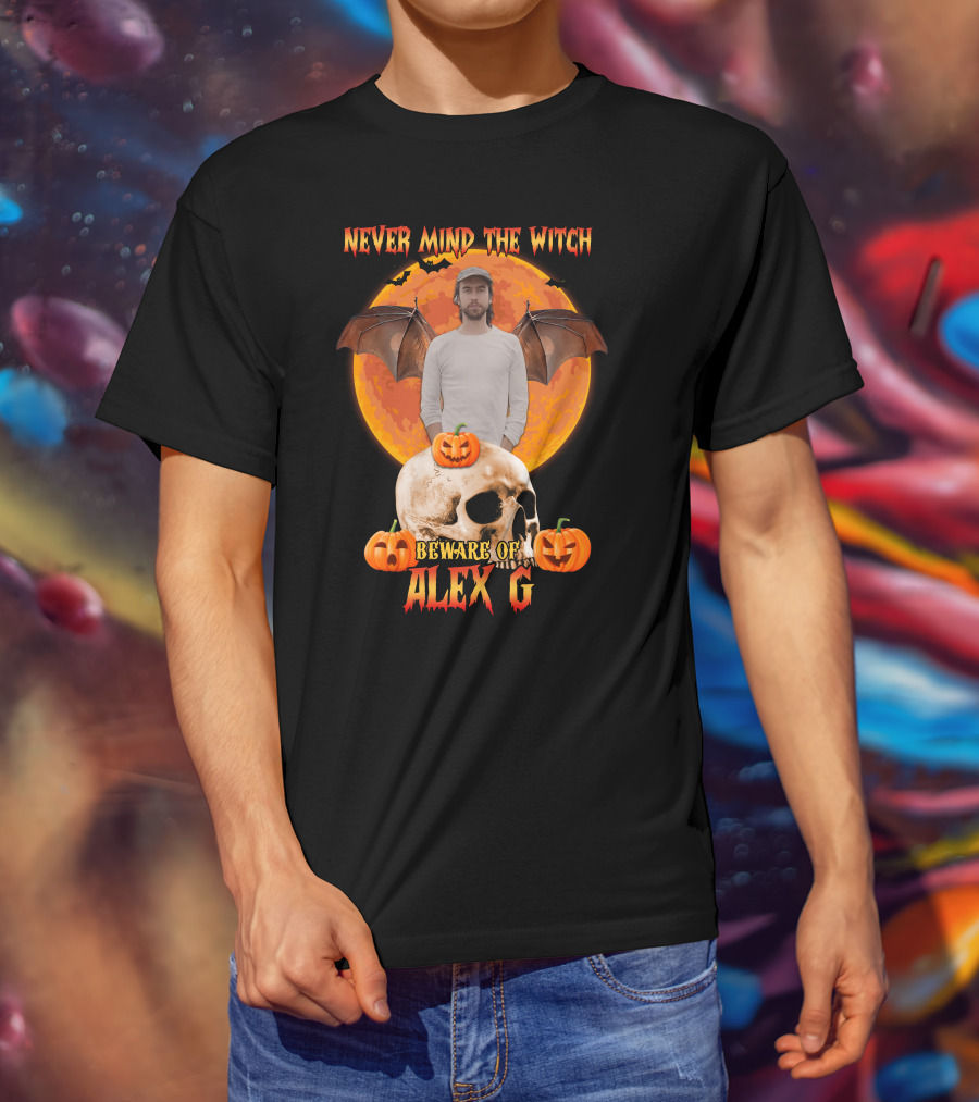 Never Mind The Witch Beware Of Alex G Halloween Skull Pumpkins T-Shirt