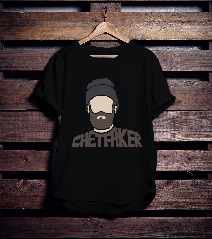 Chet Faker Bearded Man With Beanie Minimalist Face T-Shirt