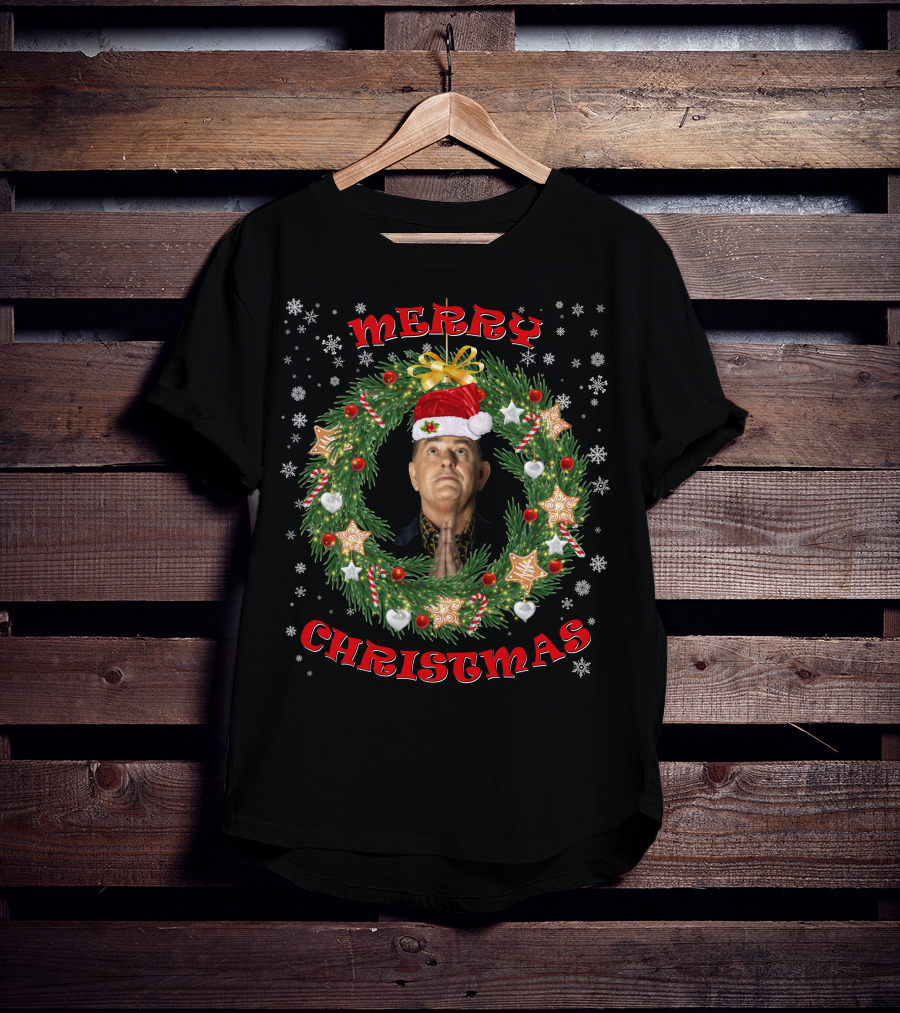 Merry Christmas Martyn Ware Santa Hat Christmas Wreath T-Shirt