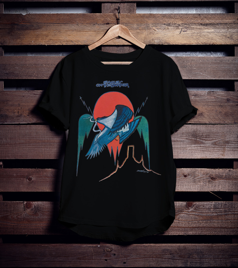 Eagles On The Border Album Art Bird Desert Scene T-Shirt