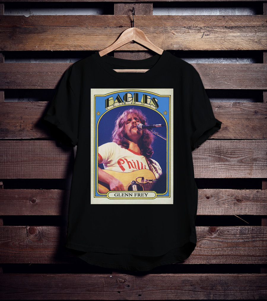 Eagles Glenn Frey Vintage Phillies Tee Card T-Shirt