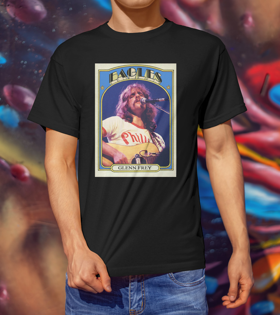Eagles Glenn Frey Vintage Phillies Tee Card T-Shirt