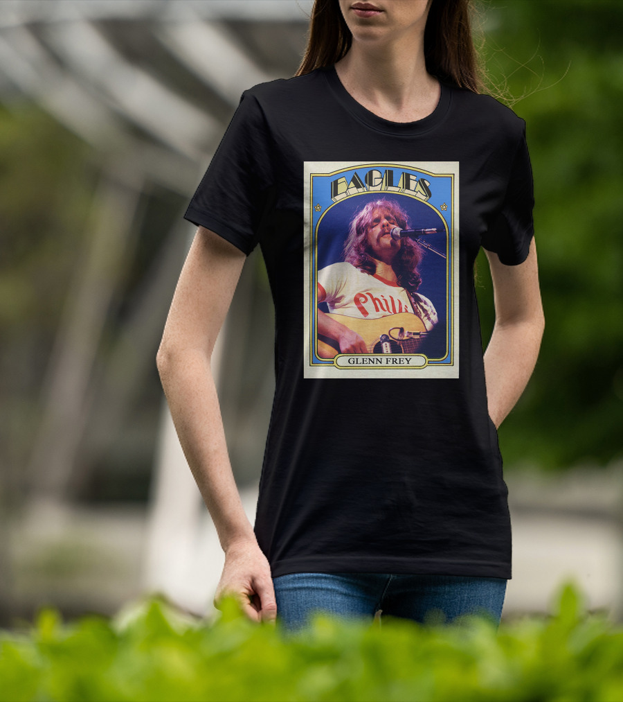 Eagles Glenn Frey Vintage Phillies Tee Card T-Shirt