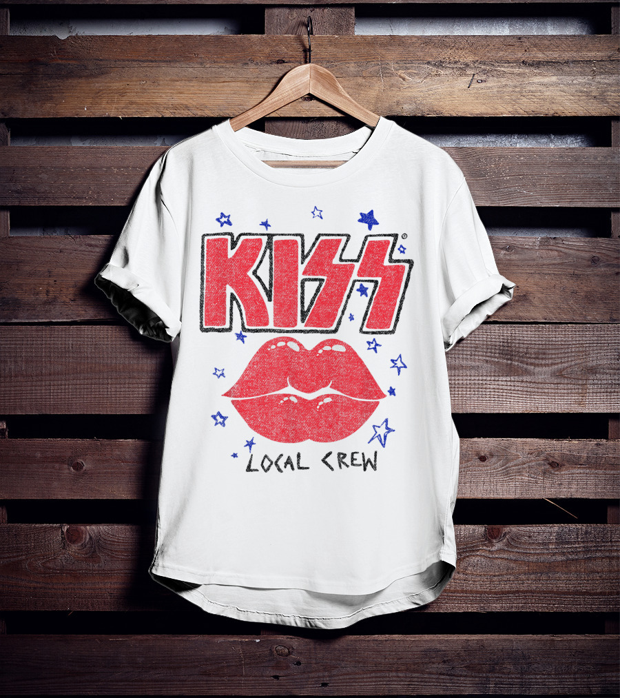 KISS Local Crew Lips And Stars T-Shirt
