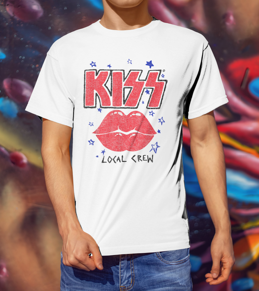 KISS Local Crew Lips And Stars T-Shirt