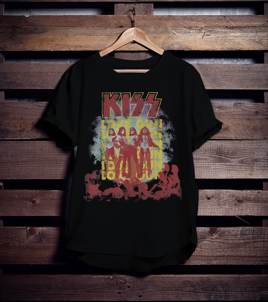 KISS Love Gun Album Art With Red T-Shirt