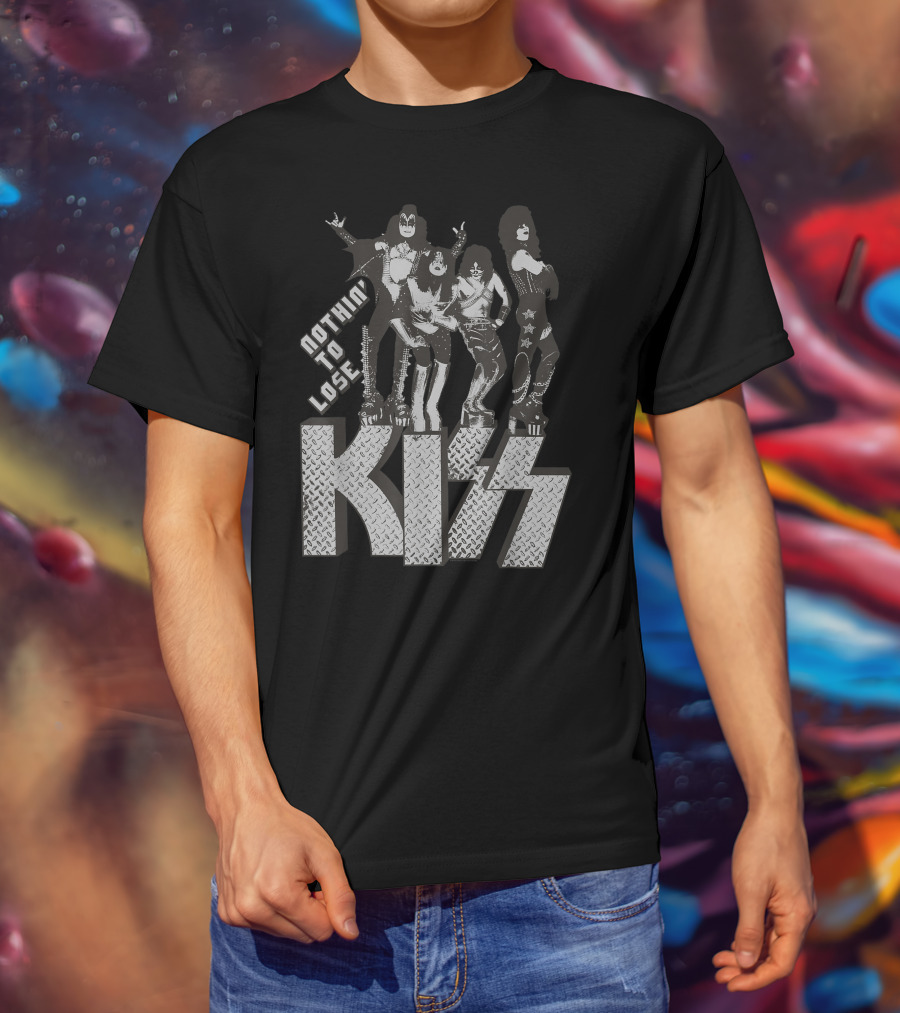 KISS Nothin To Lose Band Members Metallic T-Shirt