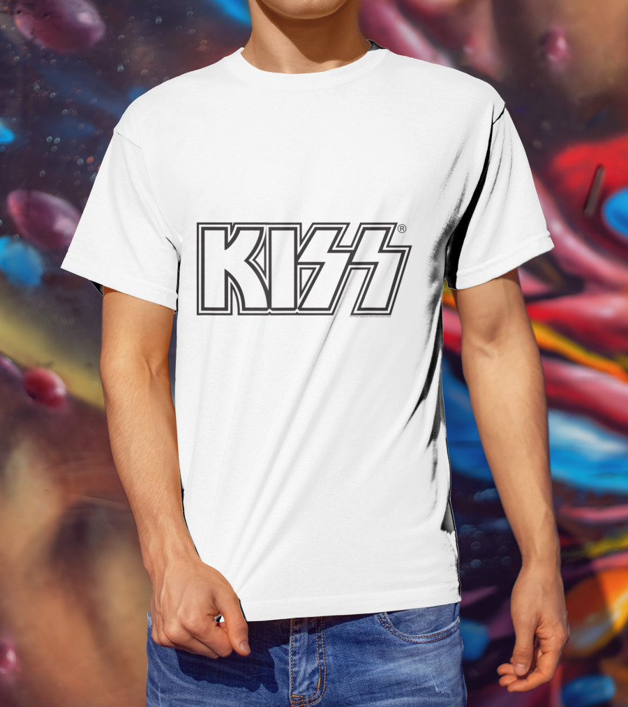 KISS Outline Text In Iconic Block Letters T-Shirt