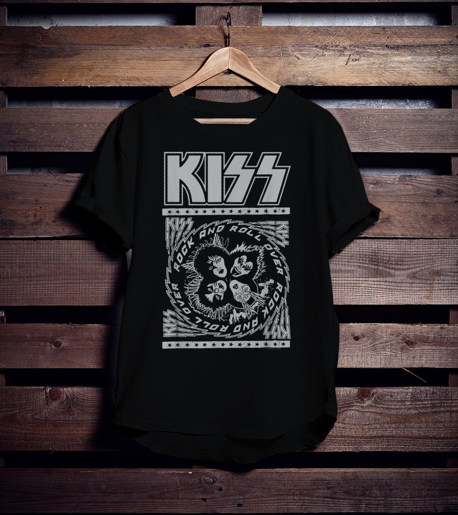 KISS Rock And Roll Over Iconic Band Members Spiral T-Shirt