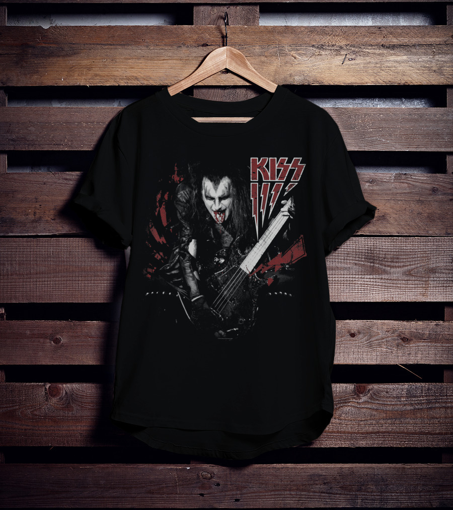 KISS Simmons Rock Icon Bass Guitar Demon Makeup T-Shirt