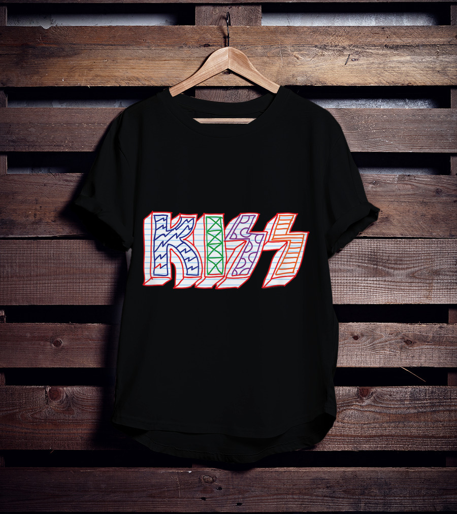 KISS Colorful Sketch Pattern Notebook T-Shirt