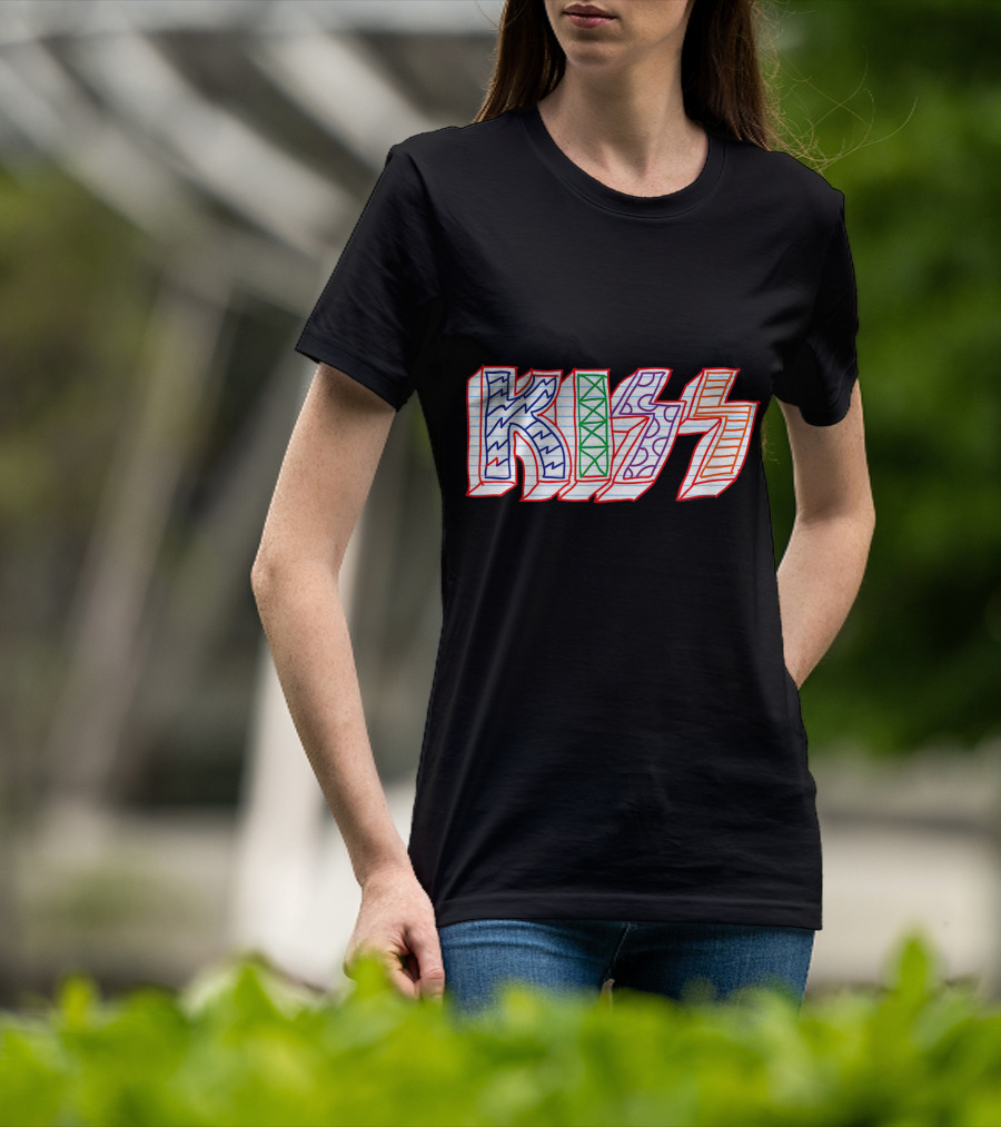 KISS Colorful Sketch Pattern Notebook T-Shirt