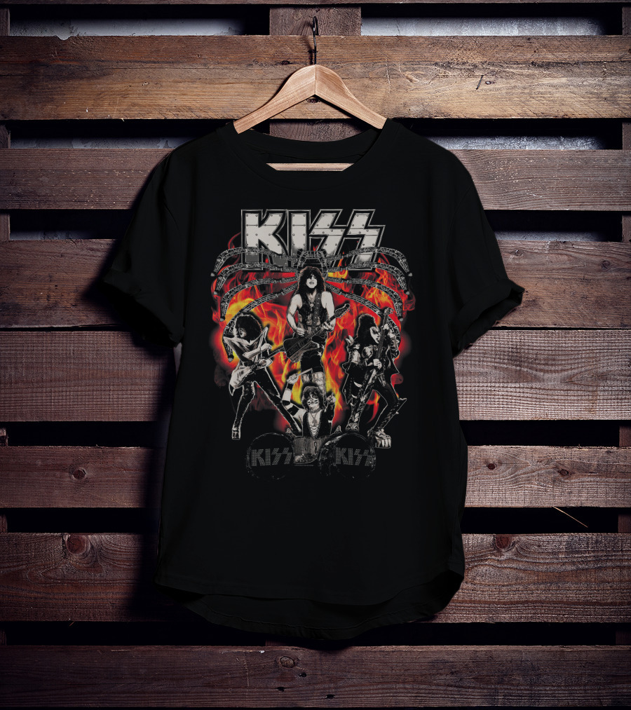 KISS Spider Stage Fiery Rock Band Performance T-Shirt